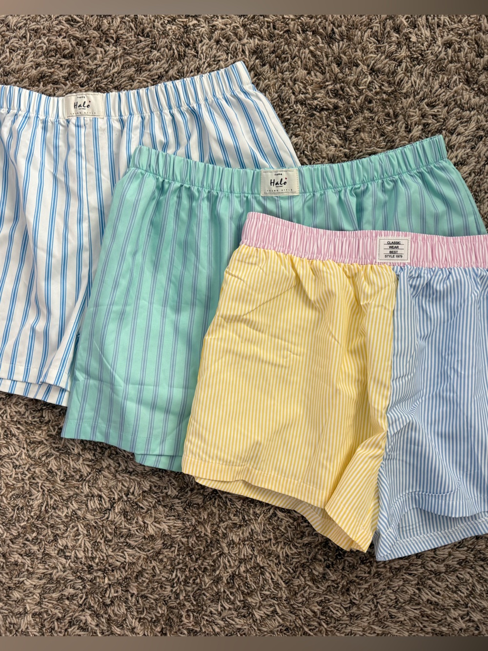 Qty. 3 PJ Shorts - Striped Shorts